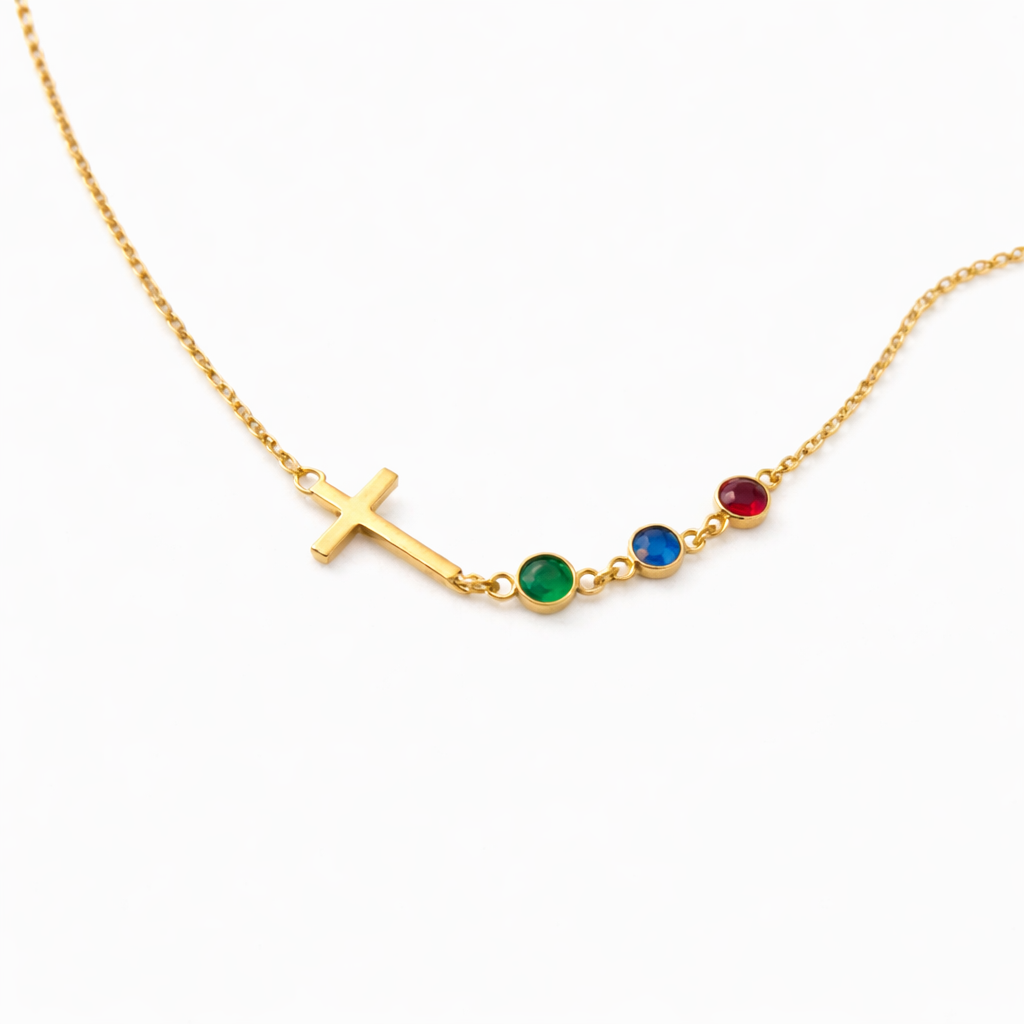 Ines Cross Birthstone Necklace | Necklace | SURI – Suri