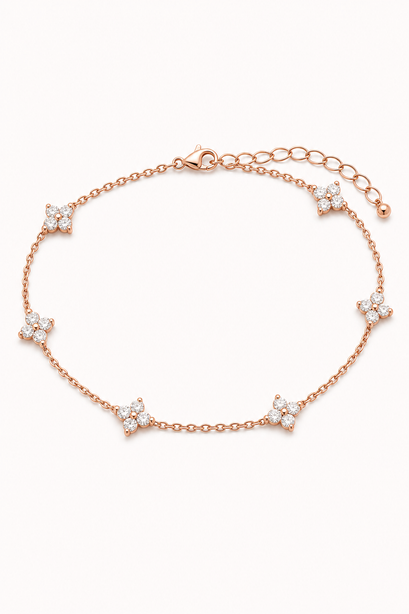 Celia Clover Station Bracelet product rose gold by SURI