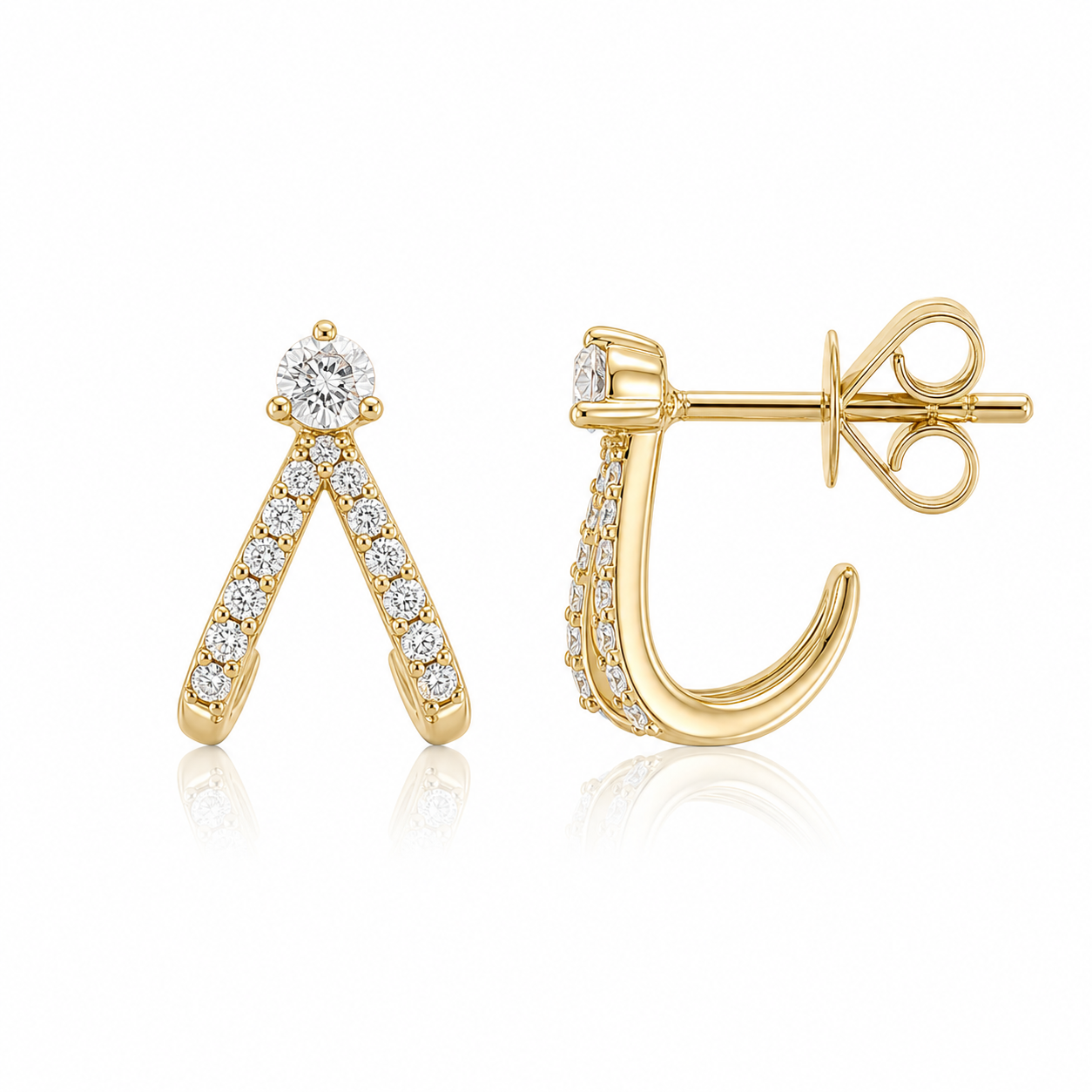 Split Diamond Earrings product gold by SURI