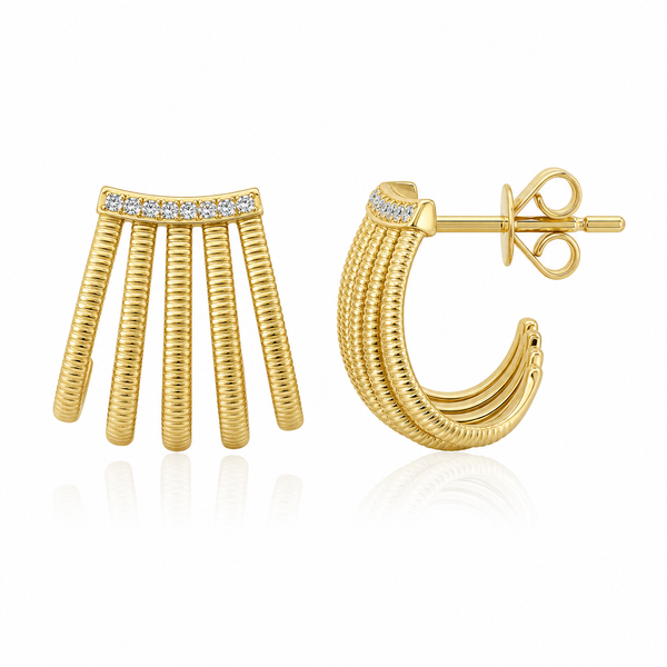 Fluted Five Wrap Earring