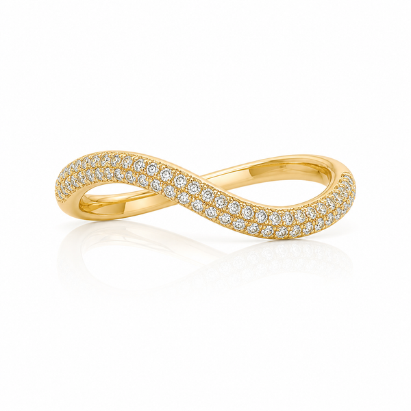 Thin Stackable Pave Dome Ring