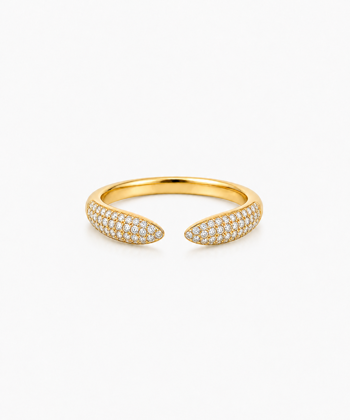 Ivara Pavé Bypass Ring in gold on white background