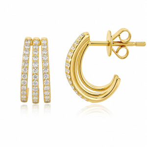 Three Pave Wrap Earrings