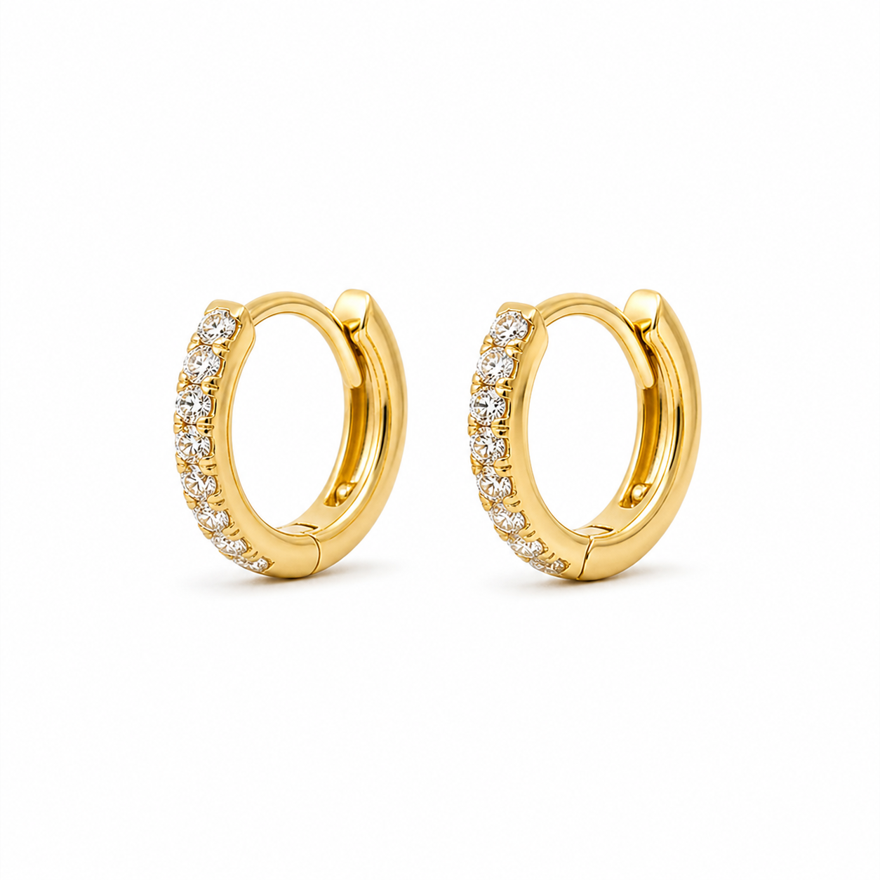 Lucia Pave Huggie Hoop Earrings product gold by SURI