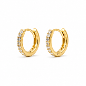Lucia Pave Huggie Hoop Earrings