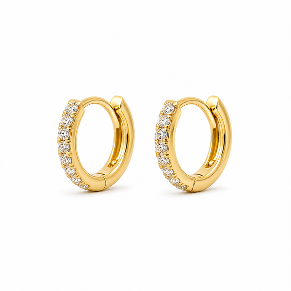 Lucia Pave Huggie Hoop Earrings