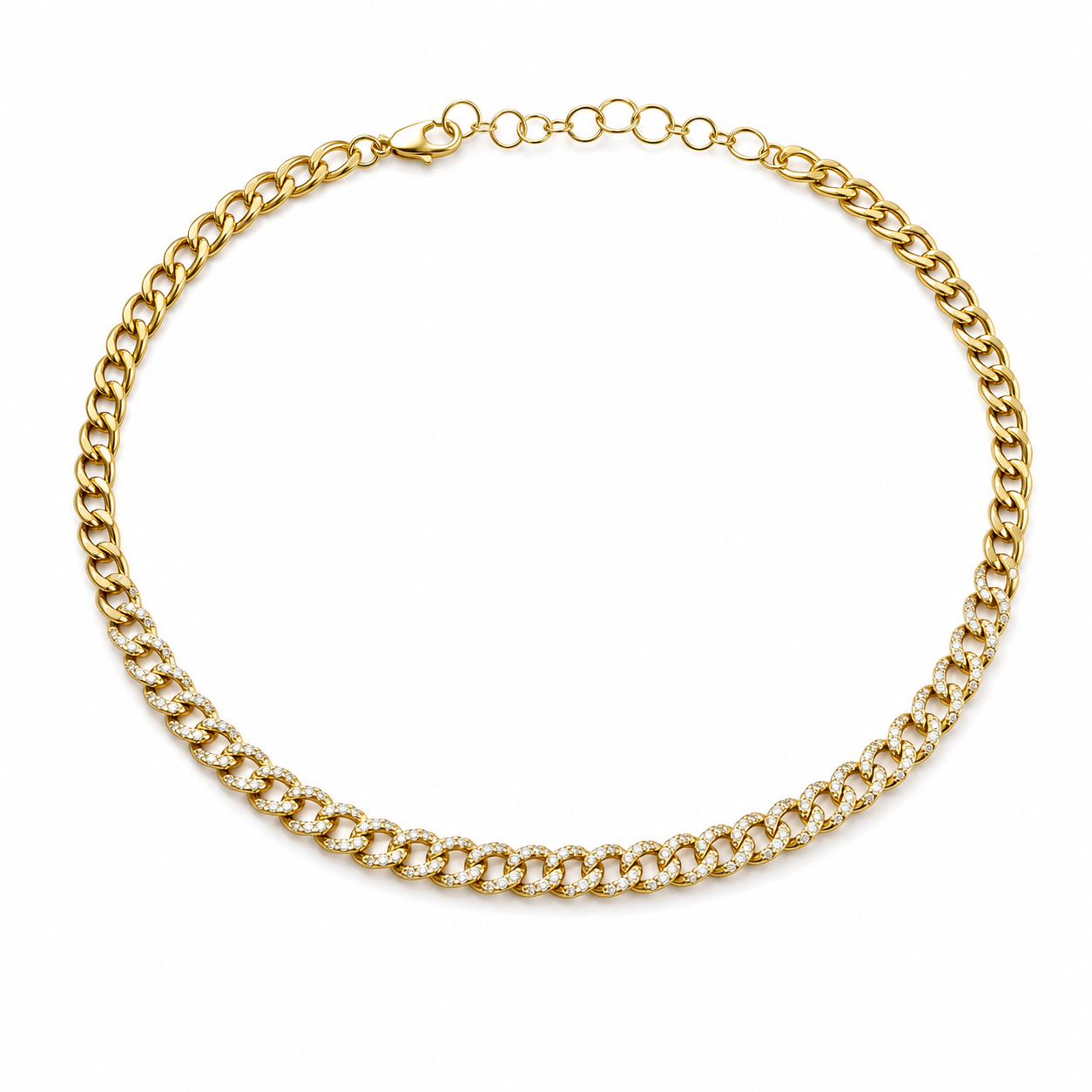 Diamond Cuban Link Necklace product gold by SURI