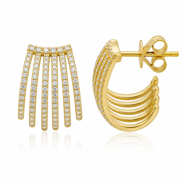 Five Pave Wrap Earrings