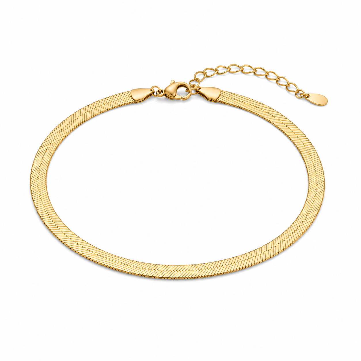 Isla Herringbone Anklet product gold by SURI