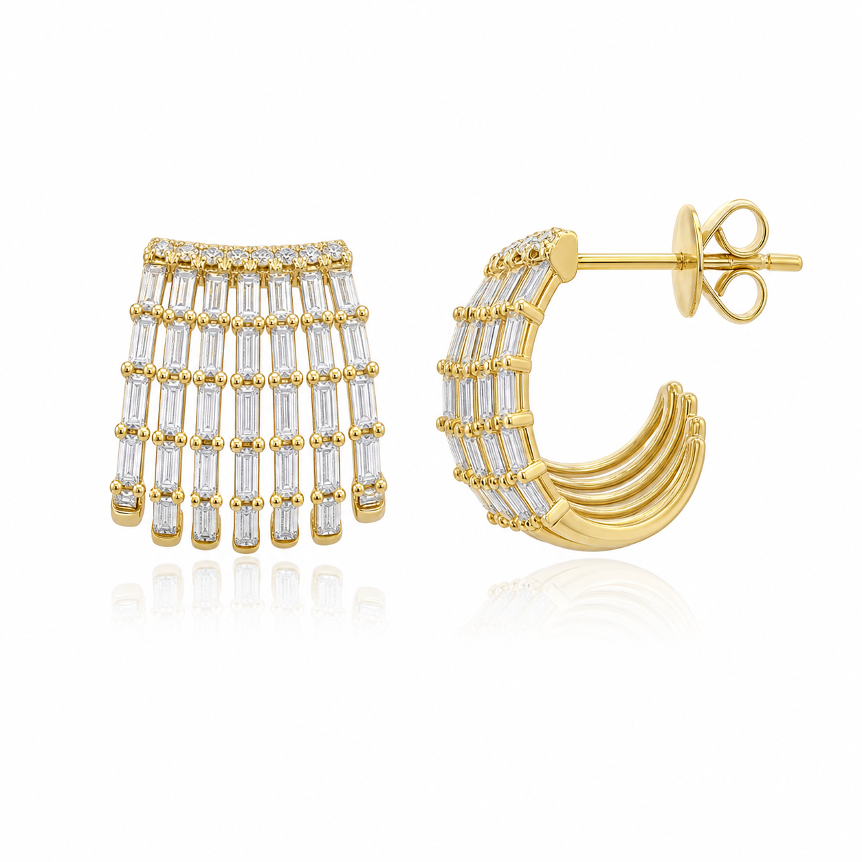 Five Baguette Wrap Earrings product gold by SURI