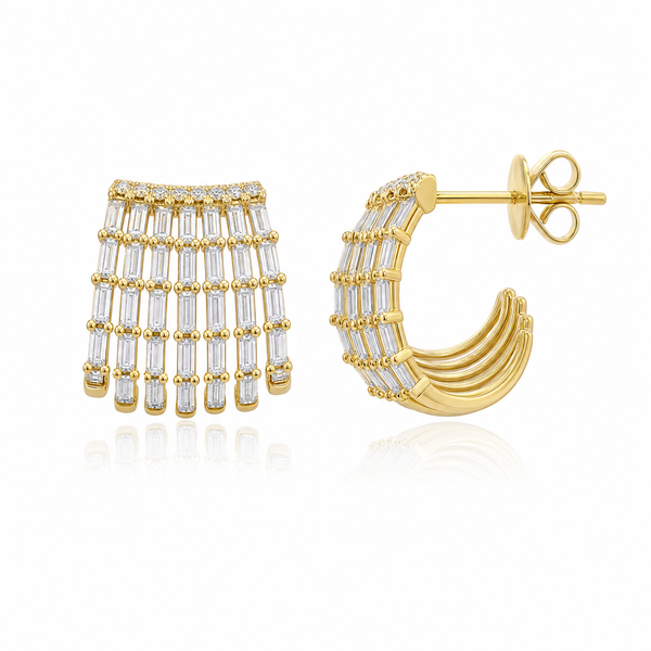 Five Baguette Wrap Earrings