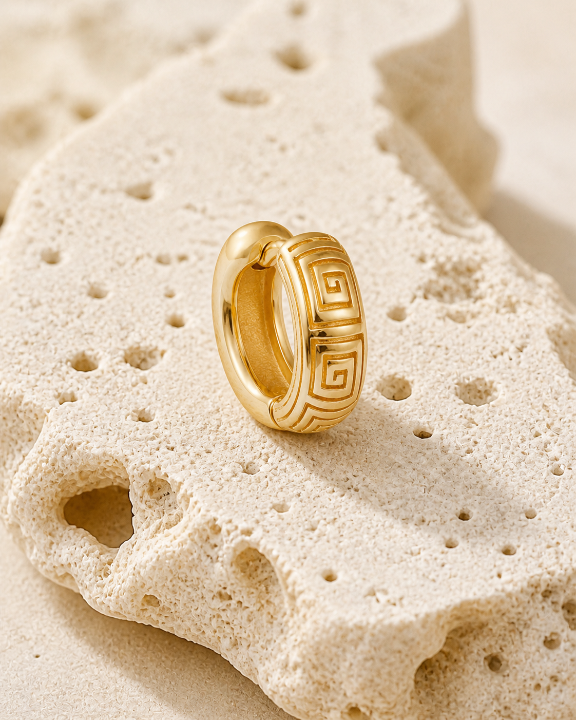 Olympia Geometric Hoop Earrings rock gold by SURI