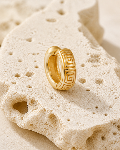 Olympia Geometric Hoop Earrings rock gold by SURI