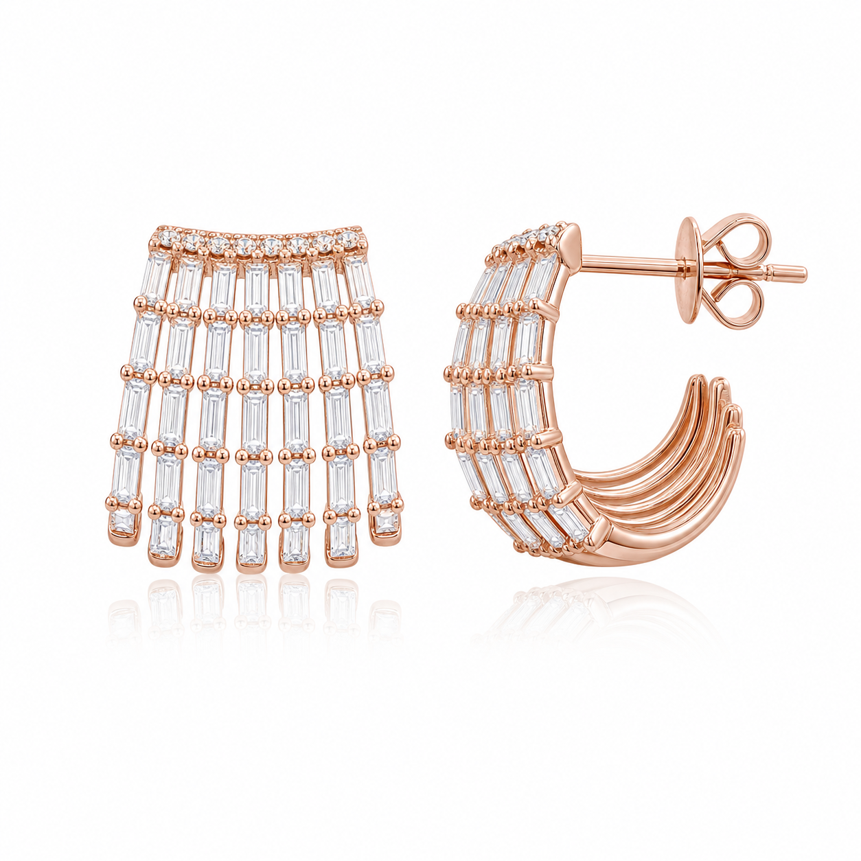 Five Baguette Wrap Earrings product rose gold by SURI