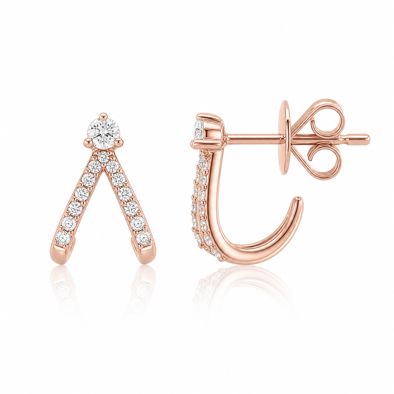 Split Diamond Earrings product rose gold by SURI