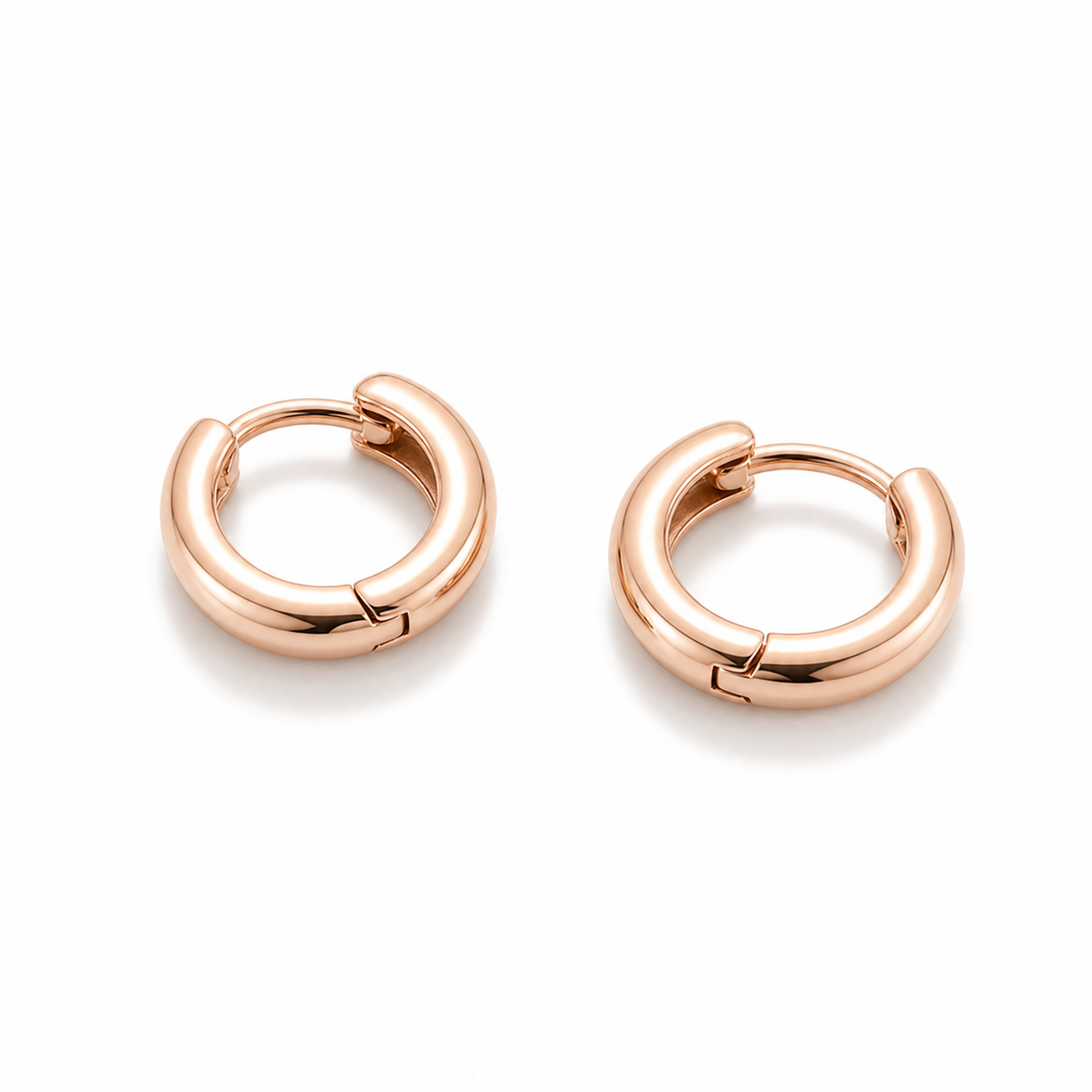 Solene Tiny Huggie Hoop Earrings product rose by SURI