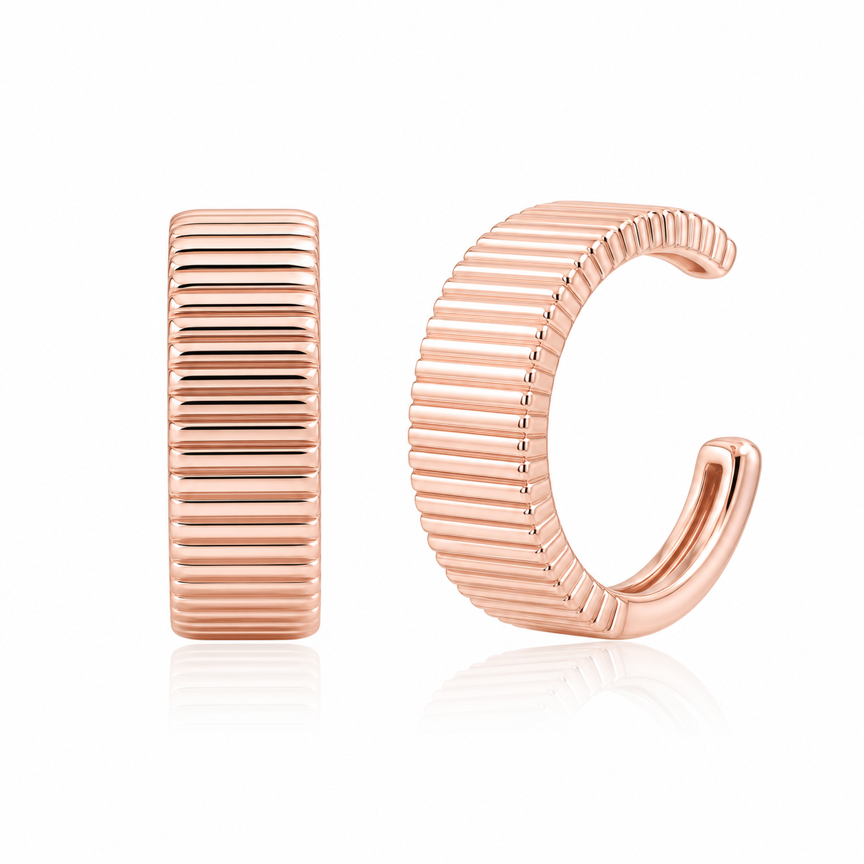 Fluted Gold Cuff product rose gold by SURI
