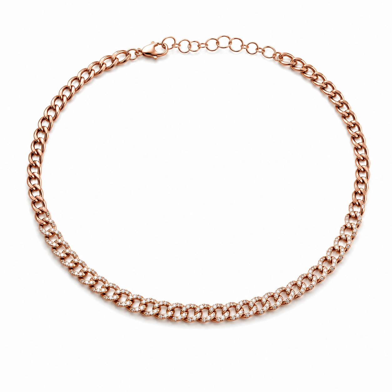 Diamond Cuban Link Necklace product rose gold by SURI