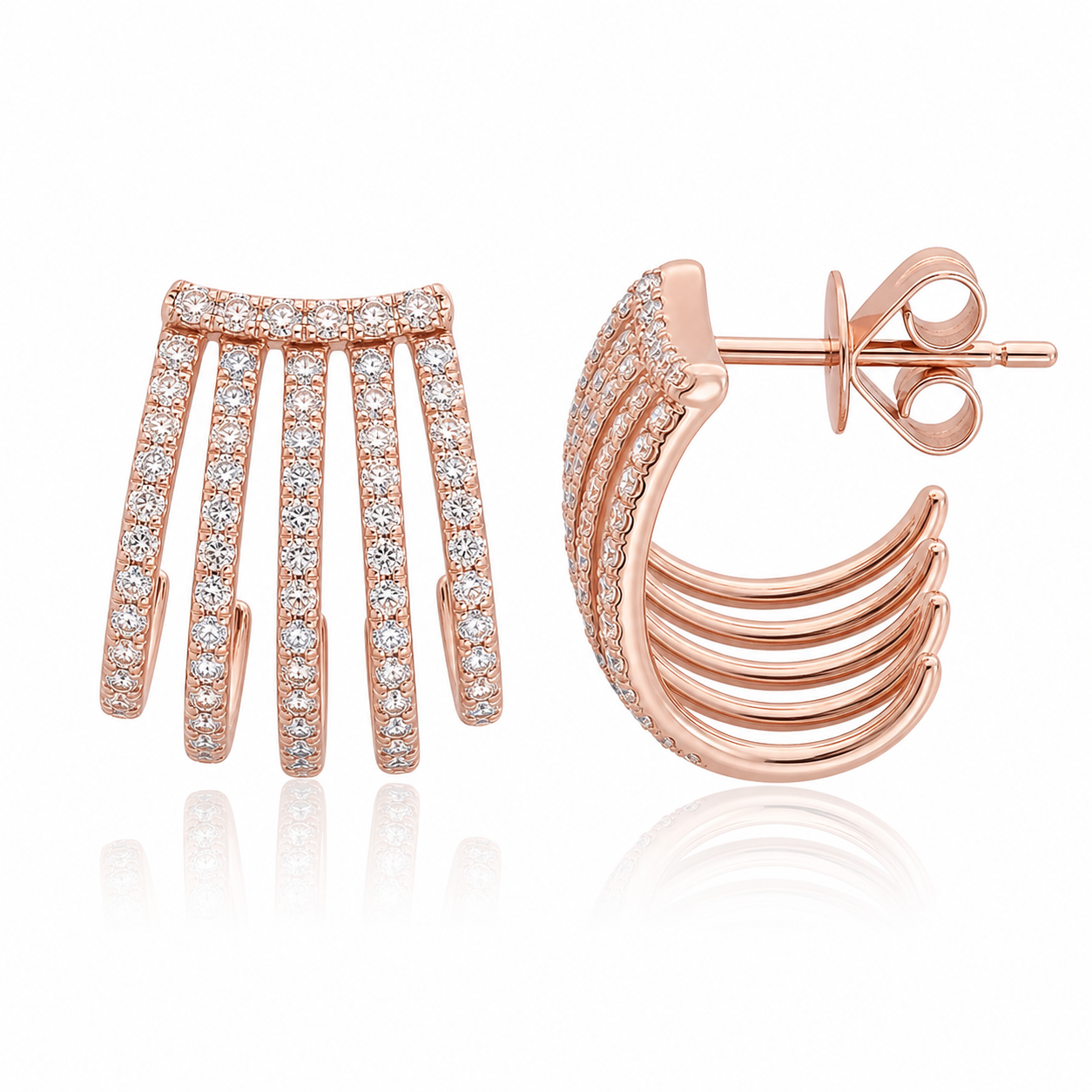 Five Pave Wrap Earrings product rose gold by SURI