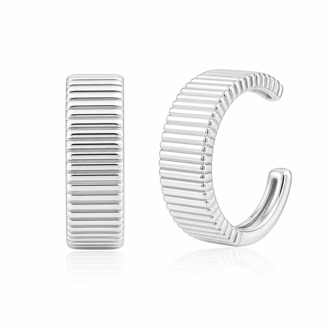 Fluted Gold Cuff product silver by SURI