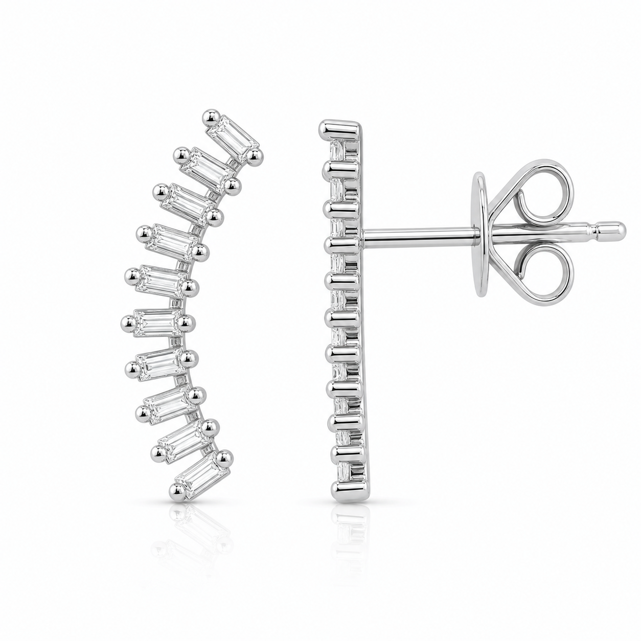 Curved Baguette Climbers product silver by SURI