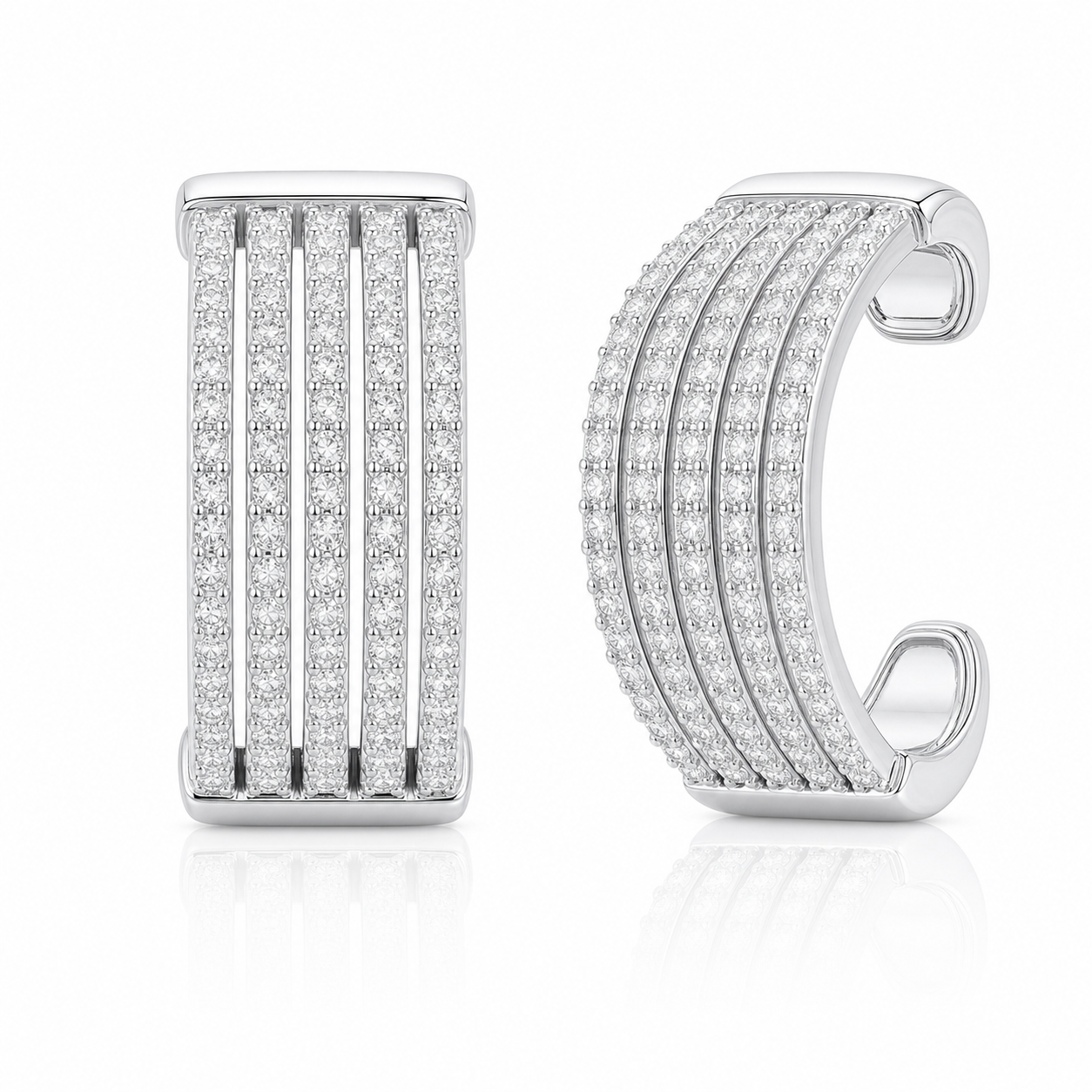 Five Wrap Pave Cuff product silver by SURI