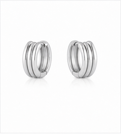 Aurelia Triple Hoop Earrings product silver by SURI