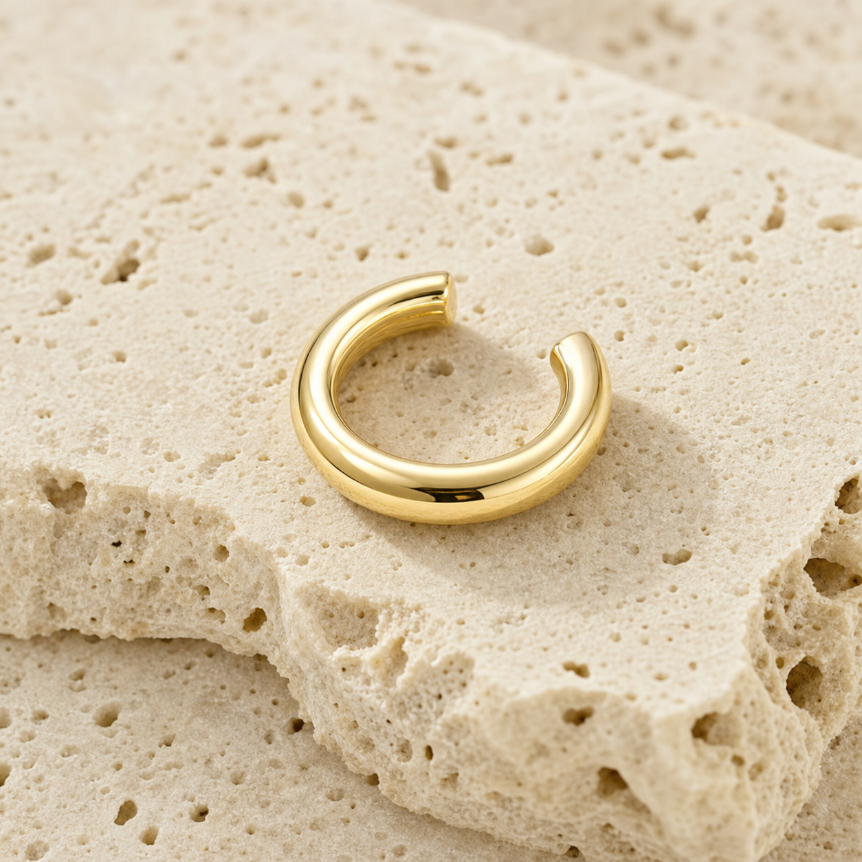 Chunky Gold Cuff rock gold by SURI