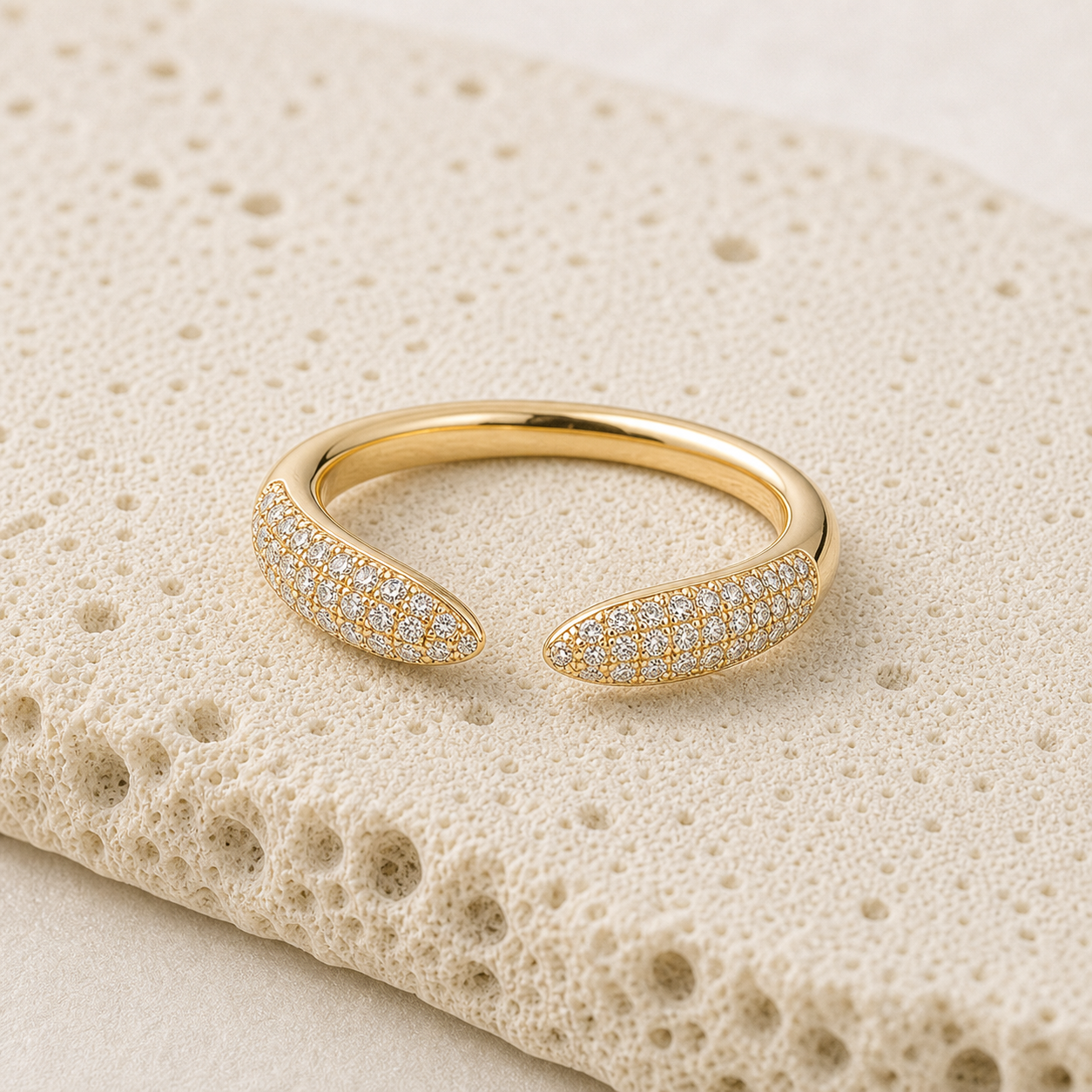 Pave Claw Ring rock gold by SURI