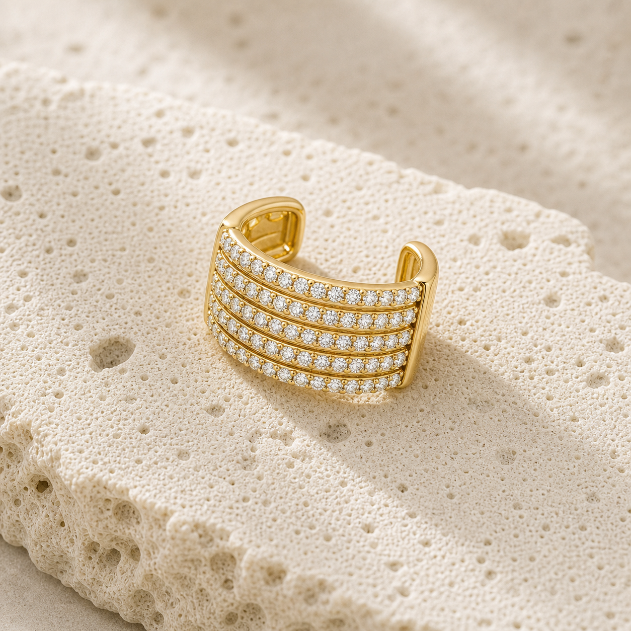 Five Wrap Pave Cuff rock gold by SURI