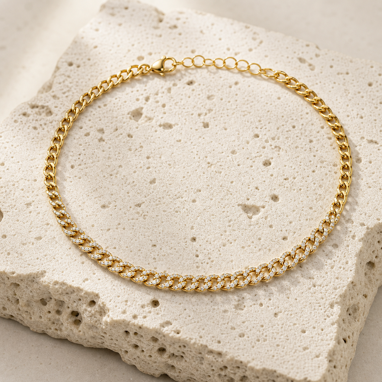 Diamond Cuban Link Necklace rock gold by SURI