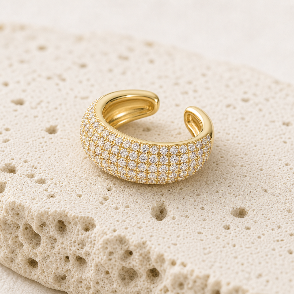 Pave Dome Ear Cuff rock gold by SURI