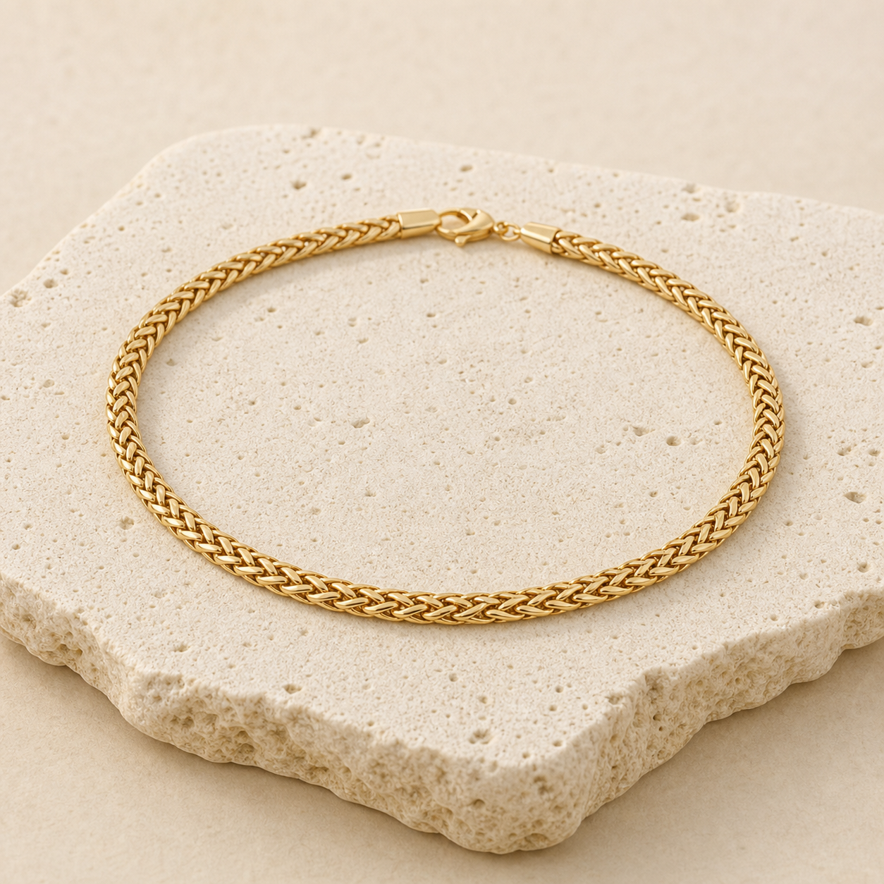 Soria Woven Choker stone detail gold by SURI