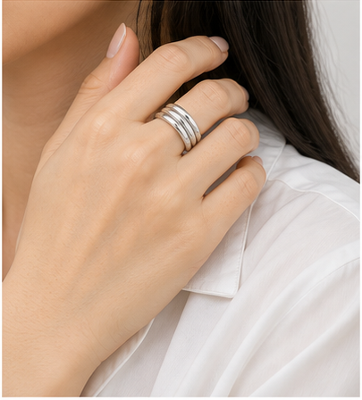 Vivia Triple Band Ring model silver by SURI