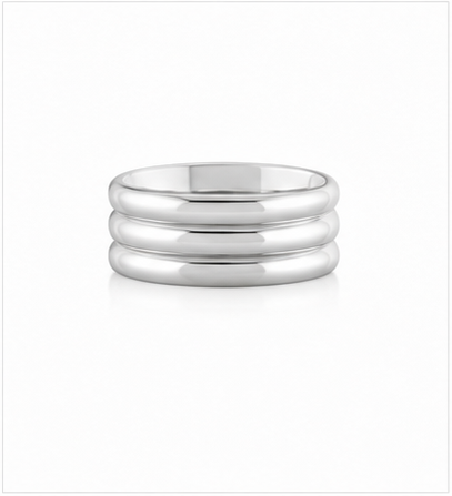 Vivia Triple Band Ring product silver by SURI