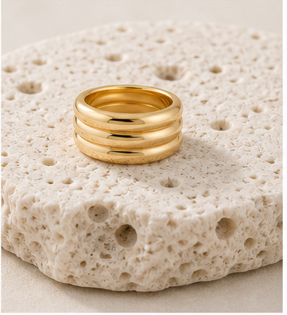 Vivia Triple Band Ring rock gold by SURI