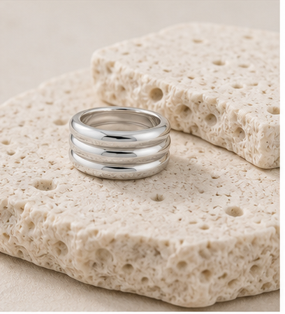 Vivia Triple Band Ring rock silver by SURI