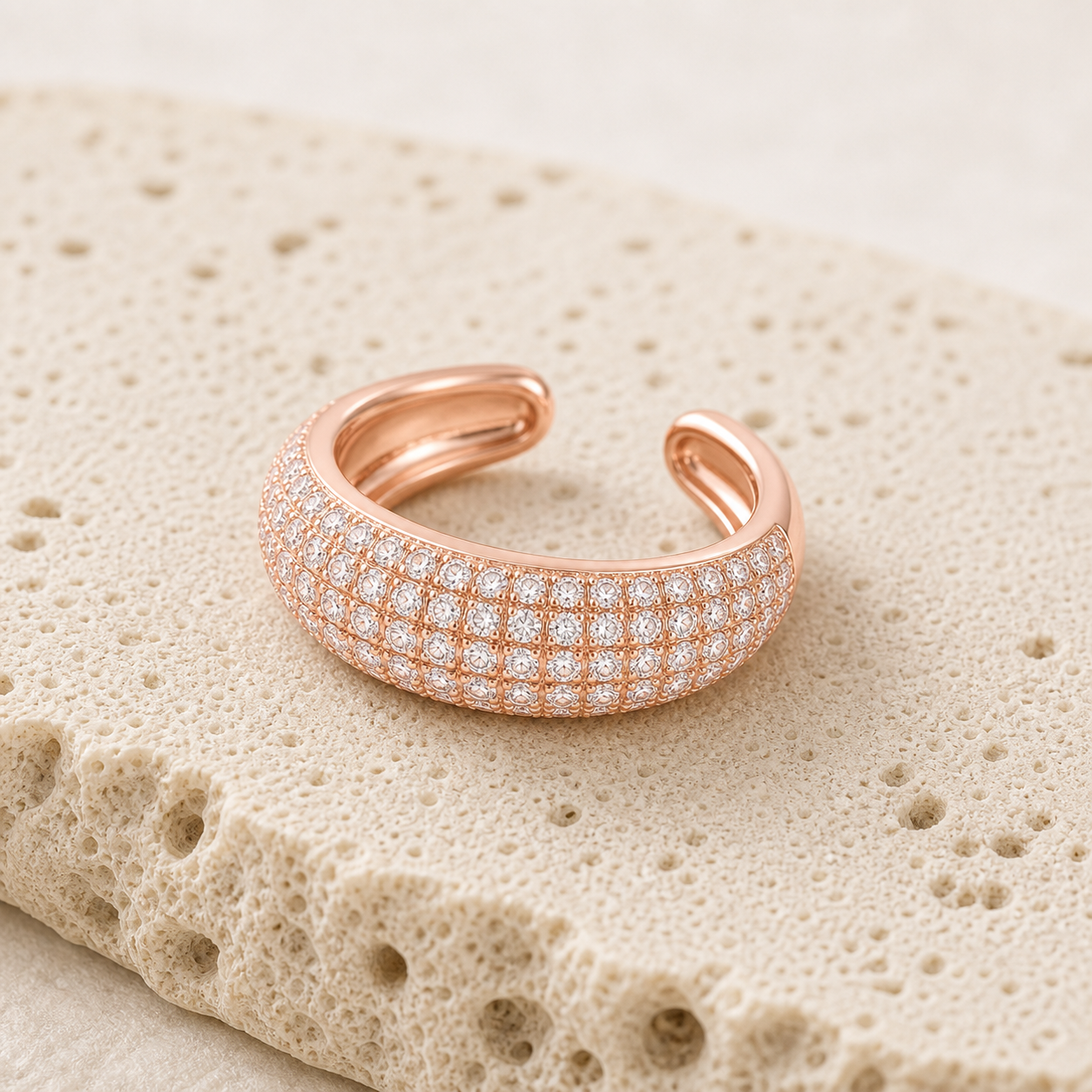 Pave Dome Ear Cuff rock rose gold by SURI