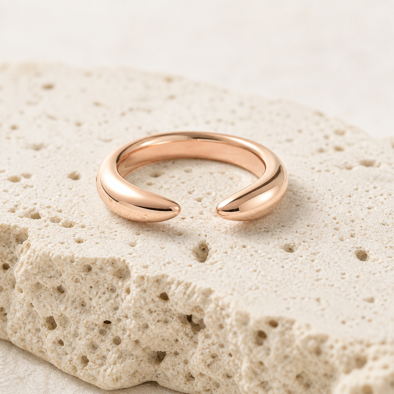 Chunky Gold Cuff rock rose gold by SURI