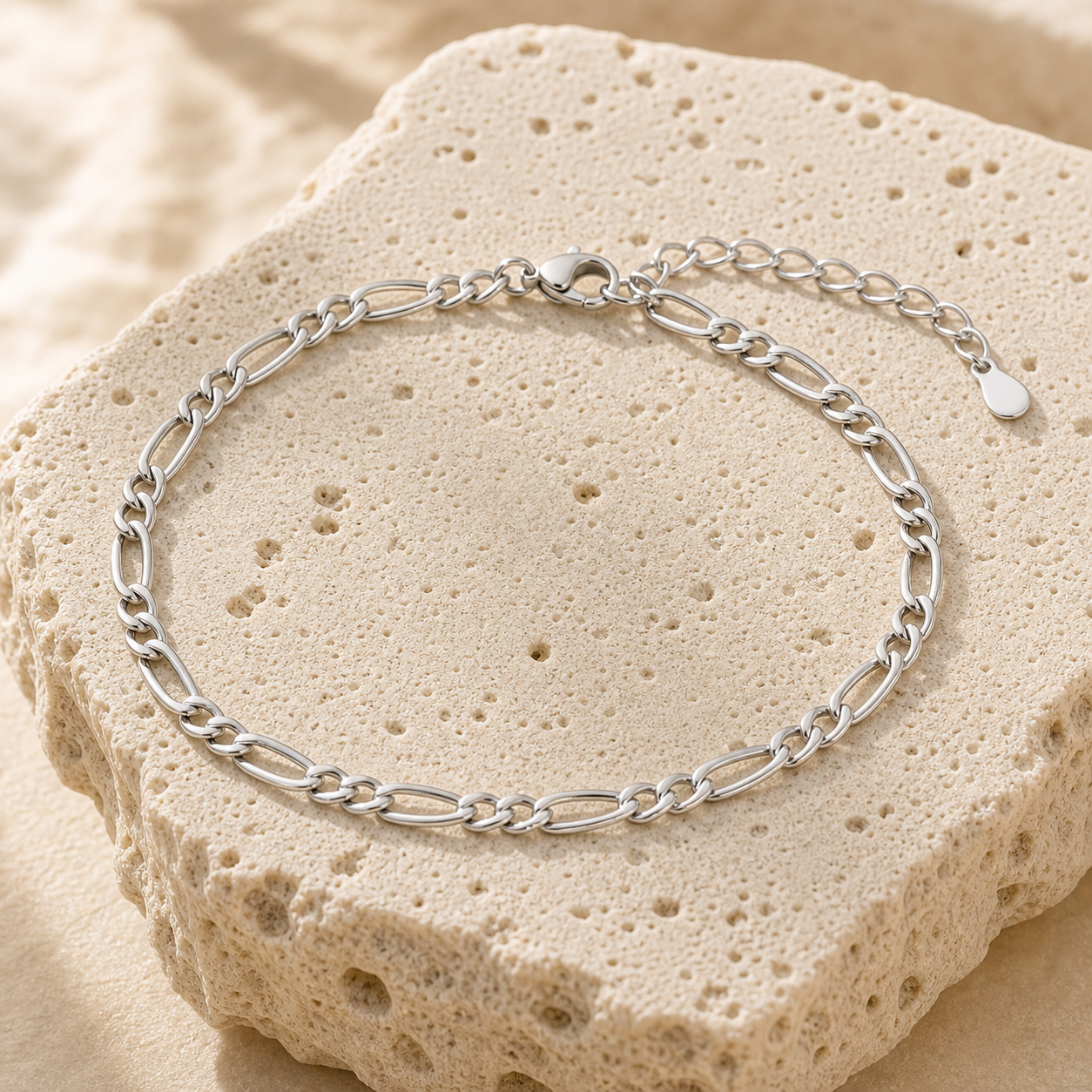 Riva Figaro Anklet stone detail silver by SURI