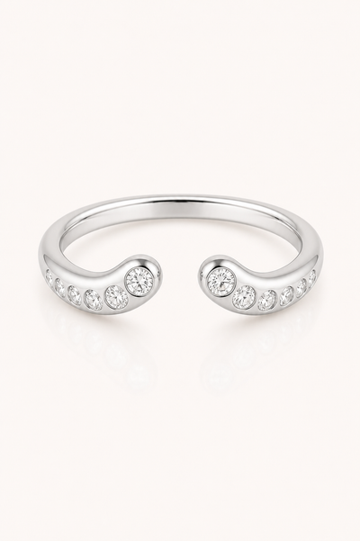 Thea Diamond Nesting Cuff Ring product silver by SURI