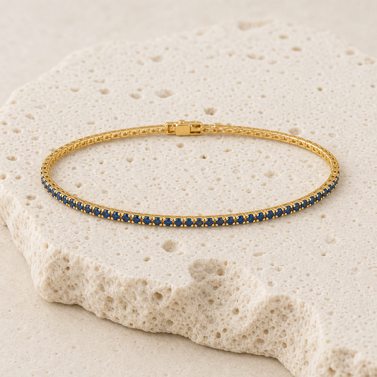 Liora Gemstone Tennis Bangle rock gold by SURI