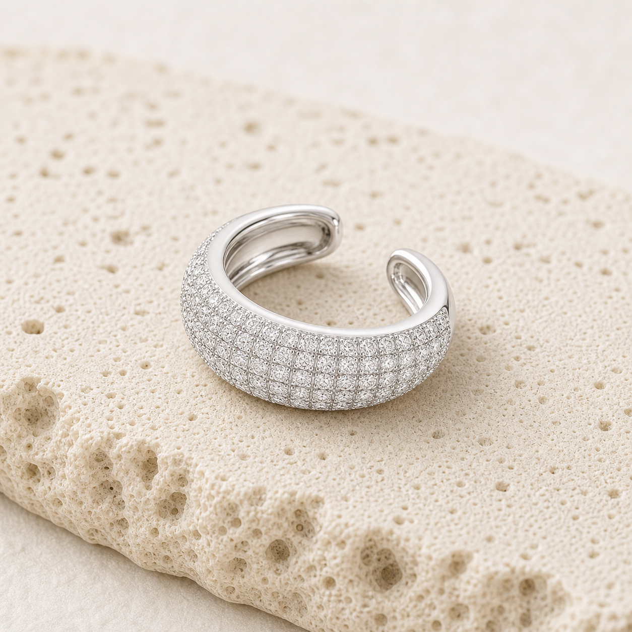 Pave Dome Ear Cuff rock silver by SURI