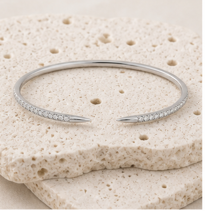 Mira Pave Claw Bangle rock silver by SURI
