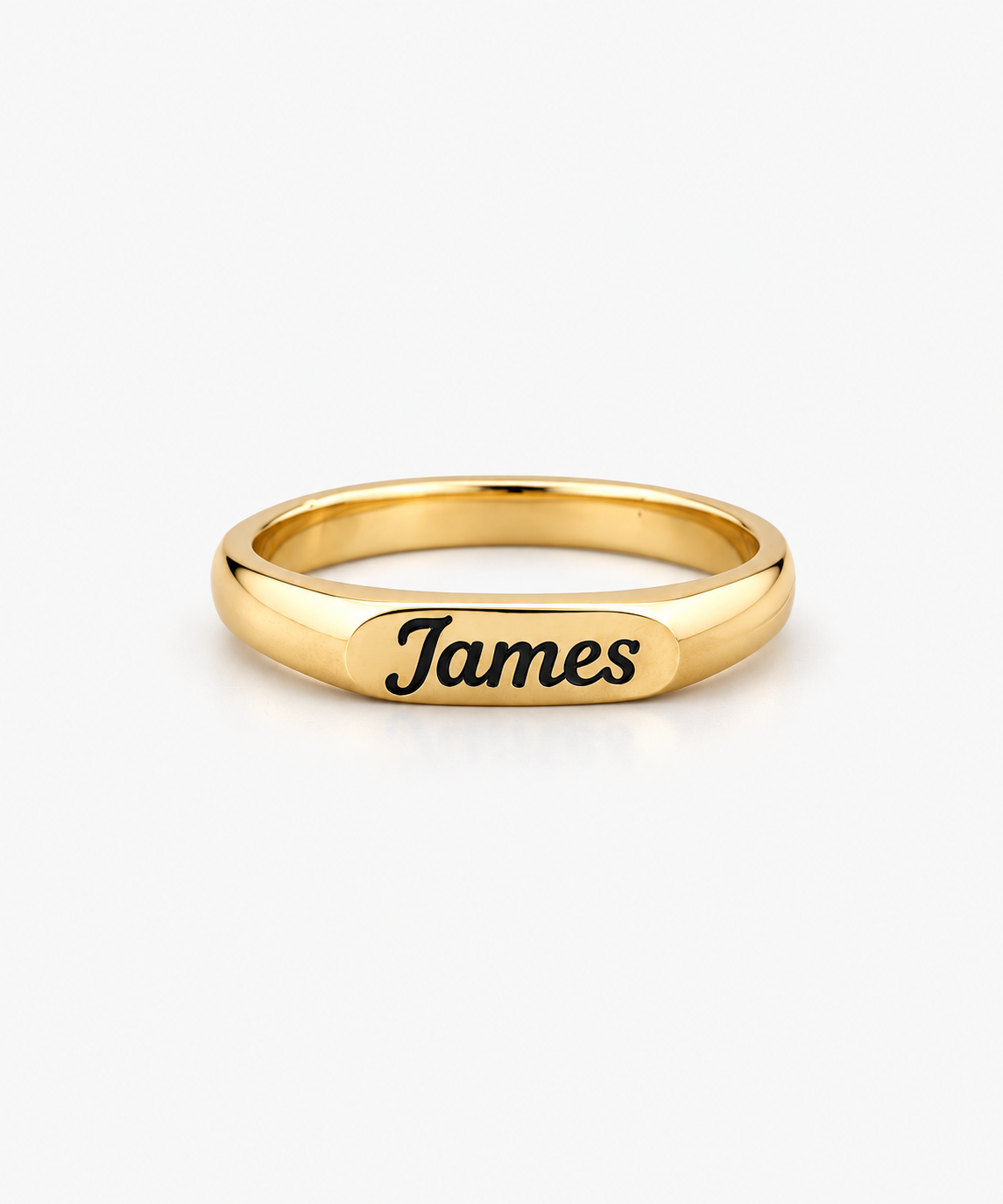 Enna Engravable Ring in gold on white background