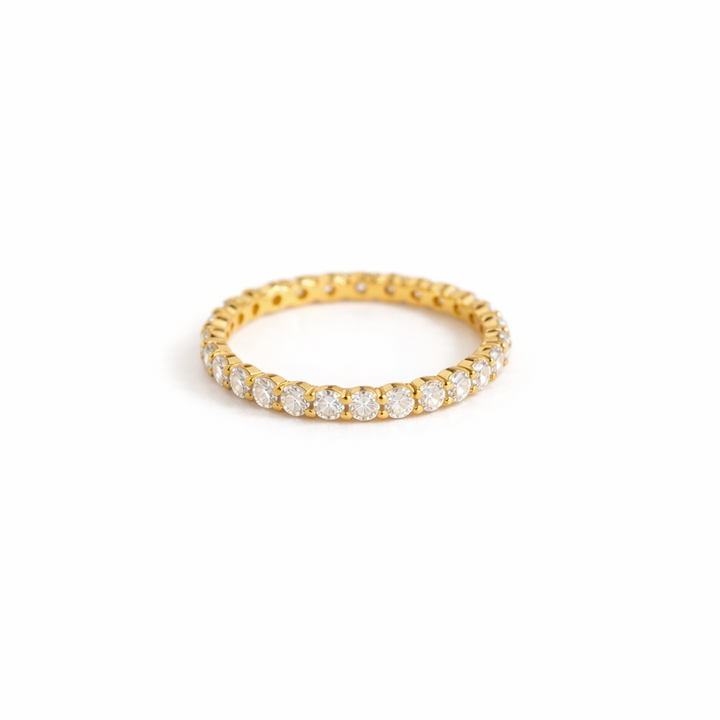 Tennis Pave Diamond Ring in sterling silver, 14K gold and 18K gold by SURI