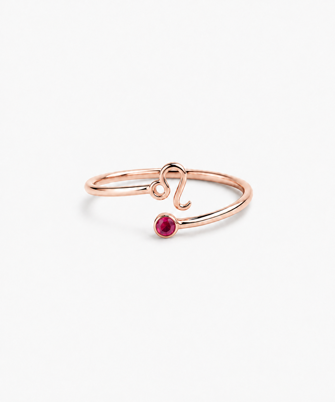 Astra Zodiac Birthstone Ring — Rose Gold on white background