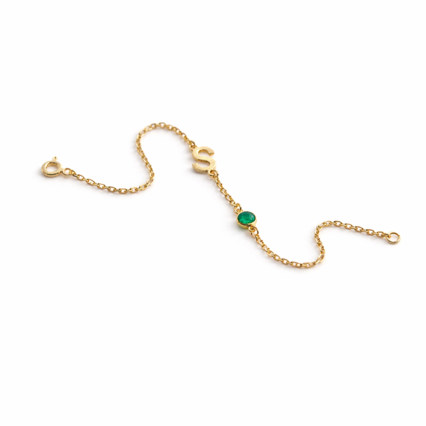 Aterna Initial Birthstone Bracelet