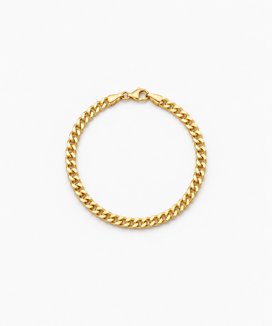 Colette Curb Bracelet — Yellow Gold on white background