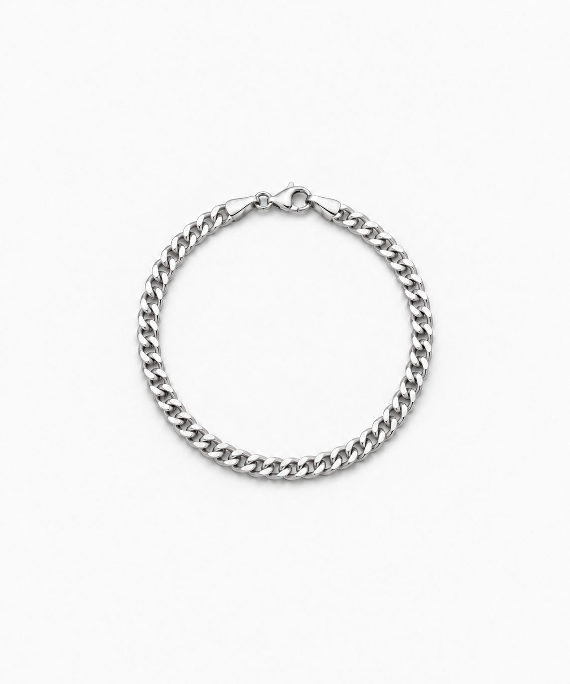 Colette Curb Bracelet — Silver on white background
